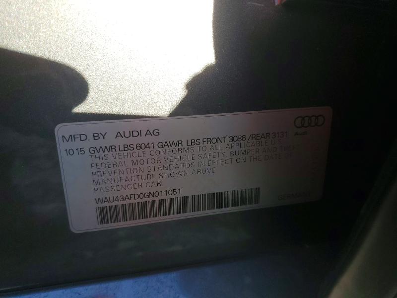Продажа на аукционе авто 2016 Audi A8, vin: WAU43AFD0GN011051, номер лота: 41723126