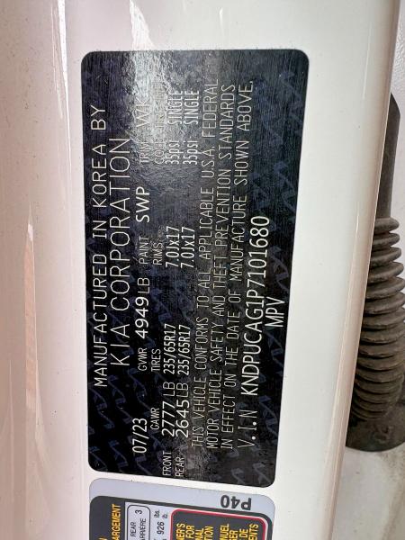 2023 Kia Sportage Hybrid მანქანა იყიდება აუქციონზე, vin: KNDPUCAG1P7101680, აუქციონის ნომერი: 45967556