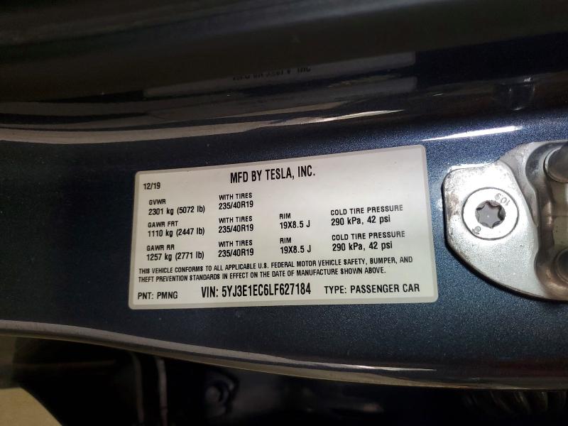 Продажа на аукционе авто 2020 Tesla Model 3, vin: 5YJ3E1EC6LF627184, номер лота: 46995936