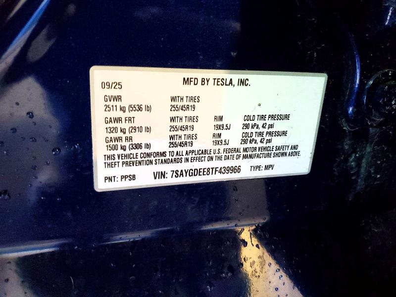 46037936 :رقم المزاد ، 7SAYGDEE8TF439966 vin ، 2026 Tesla Model Y مزاد بيع
