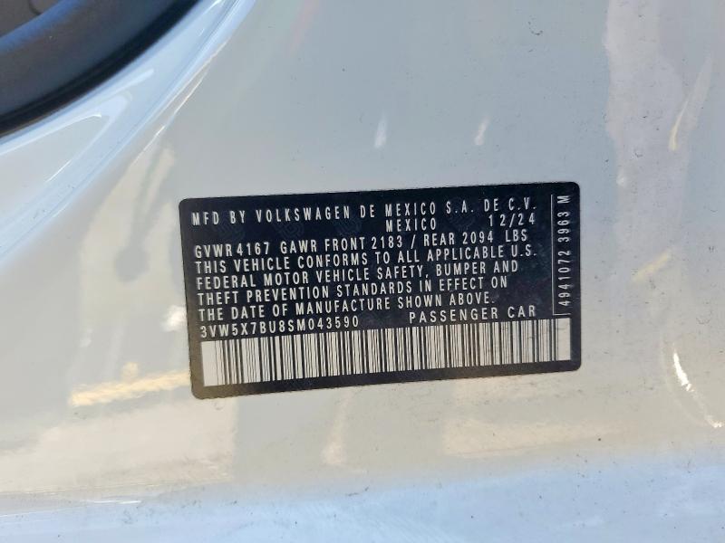 45556856 :رقم المزاد ، 3VW5X7BU8SM043590 vin ، 2025 Volkswagen Jetta مزاد بيع