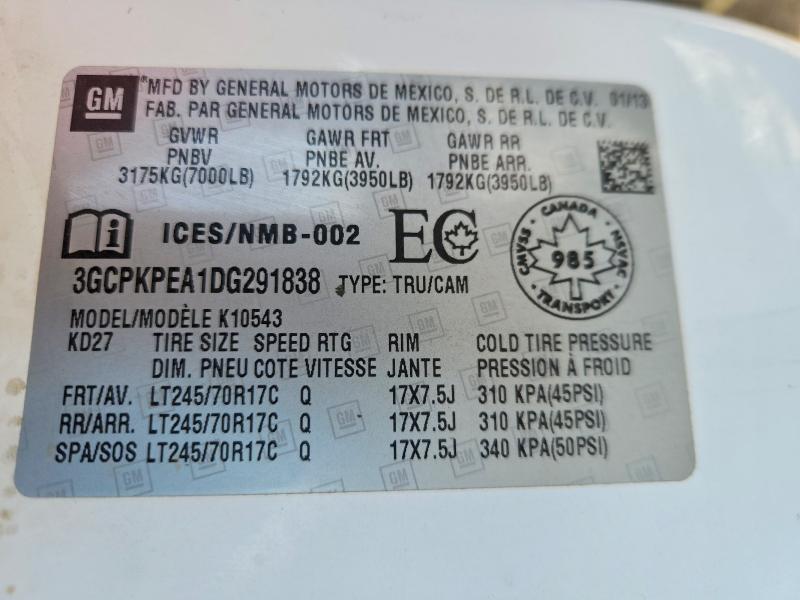 41751516 :رقم المزاد ، 3GCPKPEA1DG291838 vin ، 2013 Chevrolet Silverado مزاد بيع