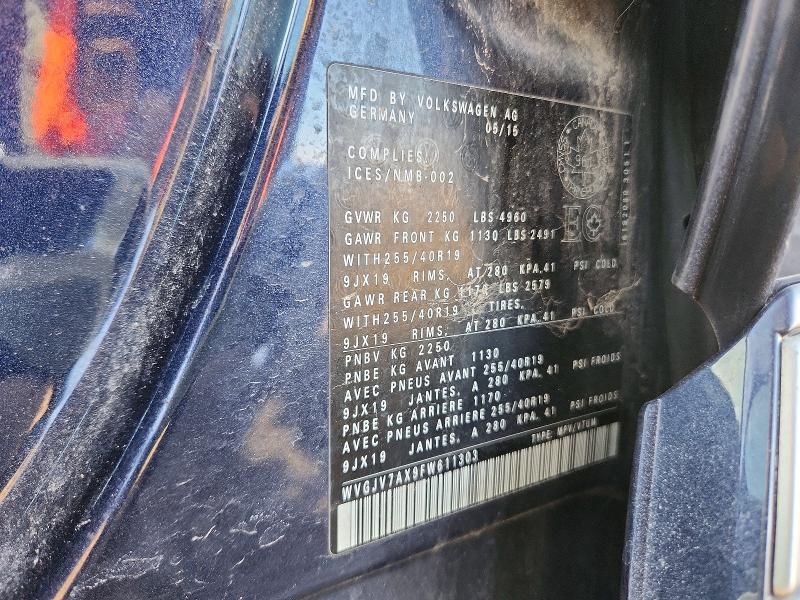 79744205 :رقم المزاد ، WVGJV7AX9FW611303 vin ، 2015 Volkswagen Tiguan مزاد بيع