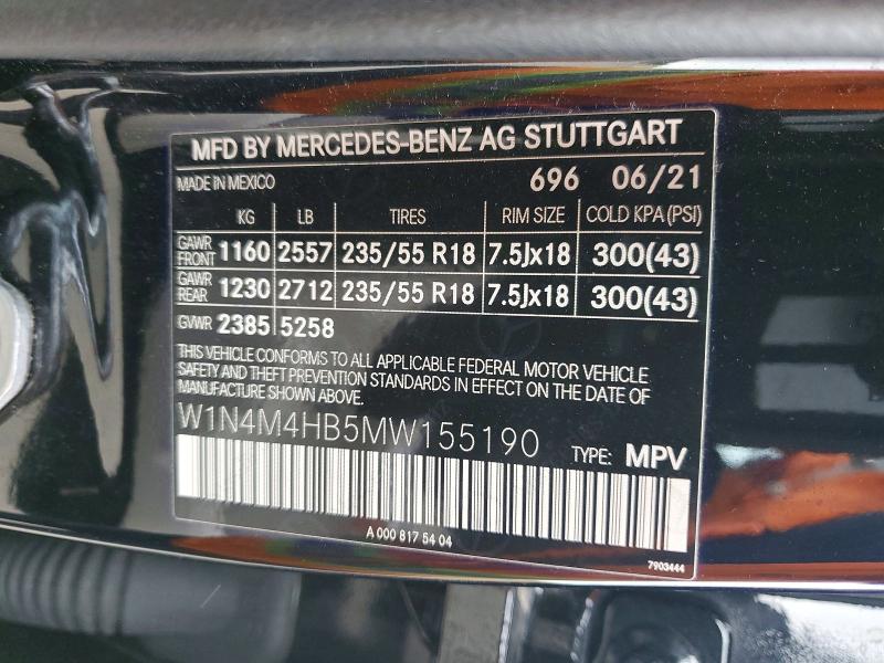 Продажа на аукционе авто 2021 Mercedes-benz Glb, vin: W1N4M4HB5MW155190, номер лота: 45995416