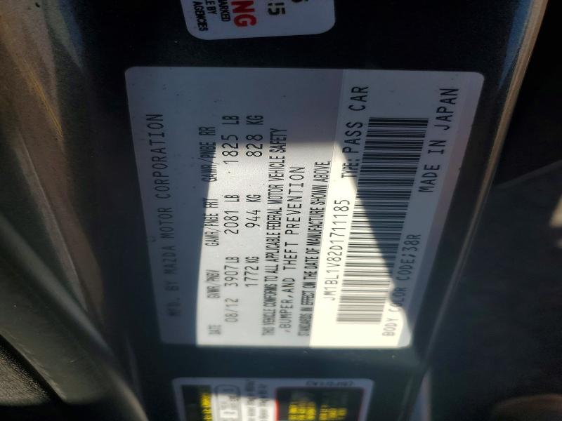 Aukcja sprzedaży 2013 Mazda 3, vin: JM1BL1V82D1711185, numer aukcji: 47806736