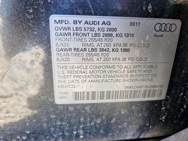 Продажа на аукционе авто 2018 Audi Sq5, vin: WA1C4AFY5J2064183, номер лота: 46648886