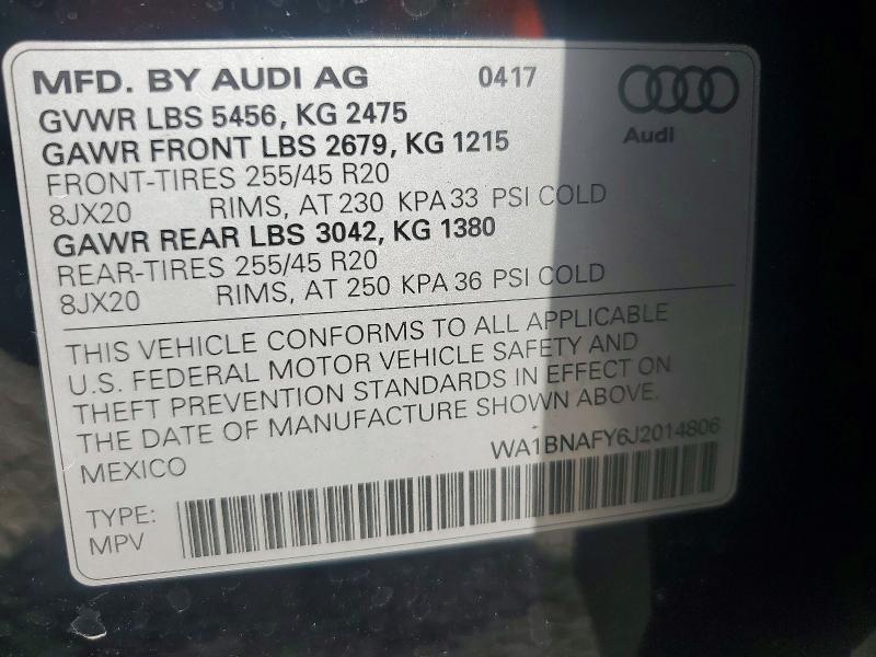 Aukcja sprzedaży 2018 Audi Q5, vin: WA1BNAFY6J2014806, numer aukcji: 79682385