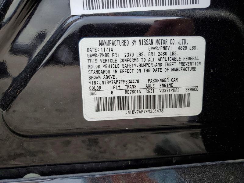 Продаж на аукціоні авто 2015 Infiniti Q50, vin: JN1BV7AP7FM334478, номер лоту: 78657145