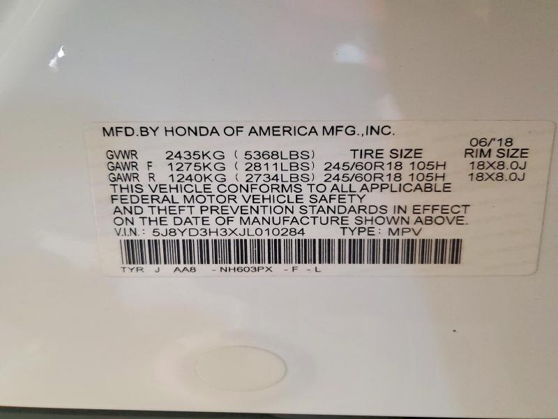 Aukcja sprzedaży 2018 Acura Mdx, vin: 5J8YD3H3XJL010284, numer aukcji: 45980066
