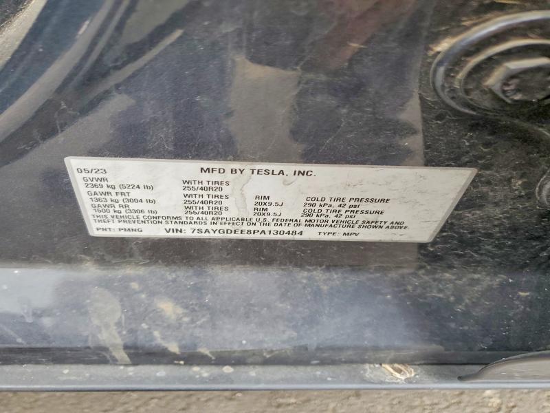 47905506 :رقم المزاد ، 7SAYGDEE8PA130484 vin ، 2023 Tesla Model Y مزاد بيع
