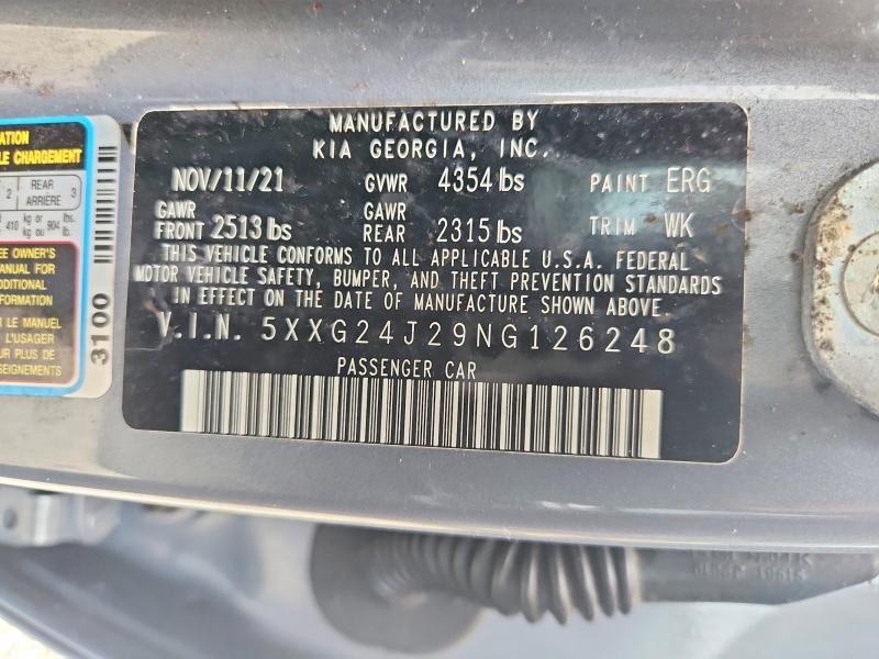 Продажа на аукционе авто 2022 Kia K5, vin: 5XXG24J29NG126248, номер лота: 51613956