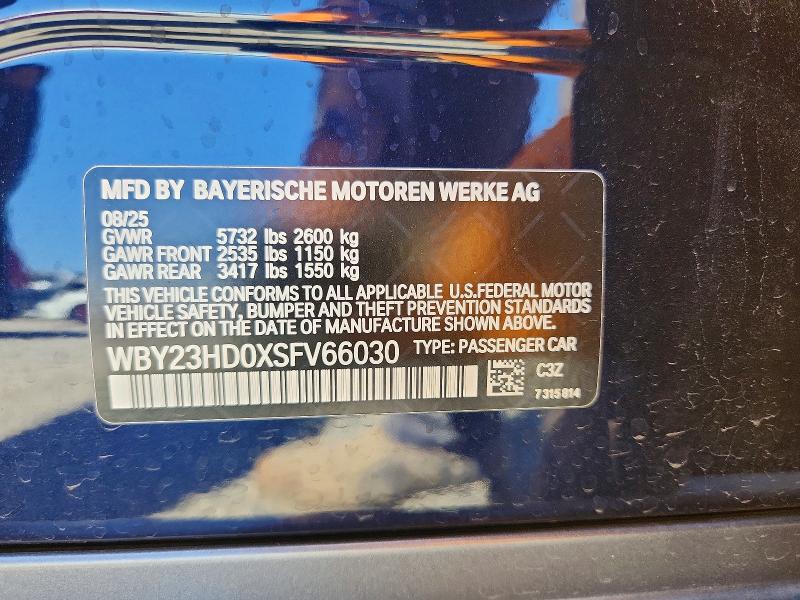 Продаж на аукціоні авто 2025 Bmw I4, vin: WBY23HD0XSFV66030, номер лоту: 45885696