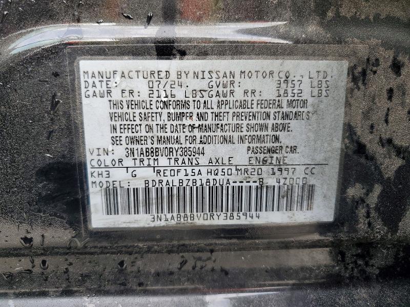 2024 Nissan Sentra მანქანა იყიდება აუქციონზე, vin: 3N1AB8BV0RY385944, აუქციონის ნომერი: 47209796