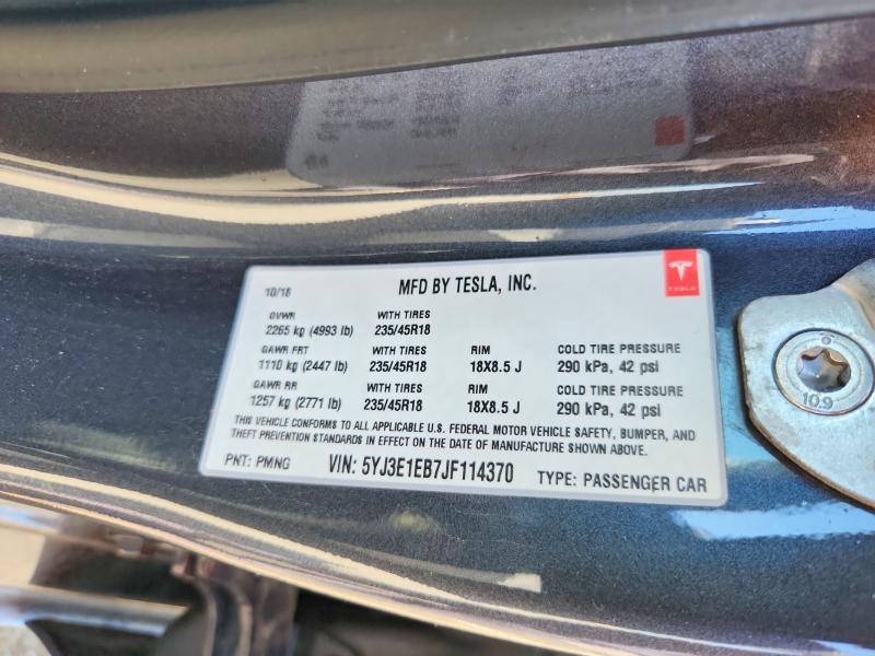 46396006 :رقم المزاد ، 5YJ3E1EB7JF114370 vin ، 2018 Tesla Model 3 مزاد بيع