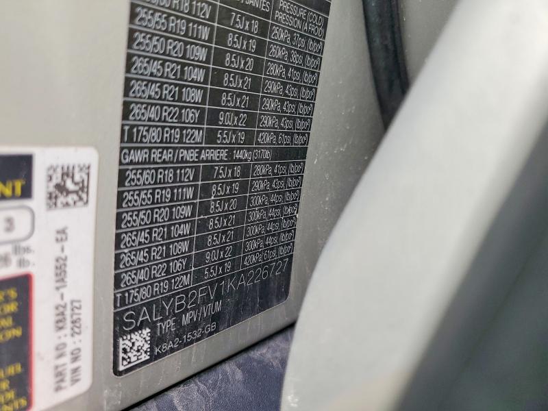 Продажа на аукционе авто 2019 Land Rover Range Rover Velar, vin: SALYB2FV1KA226727, номер лота: 46636126