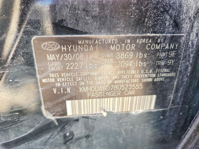 Продажа на аукционе авто 2008 Hyundai Elantra, vin: KMHDU46D78U523555, номер лота: 45548176