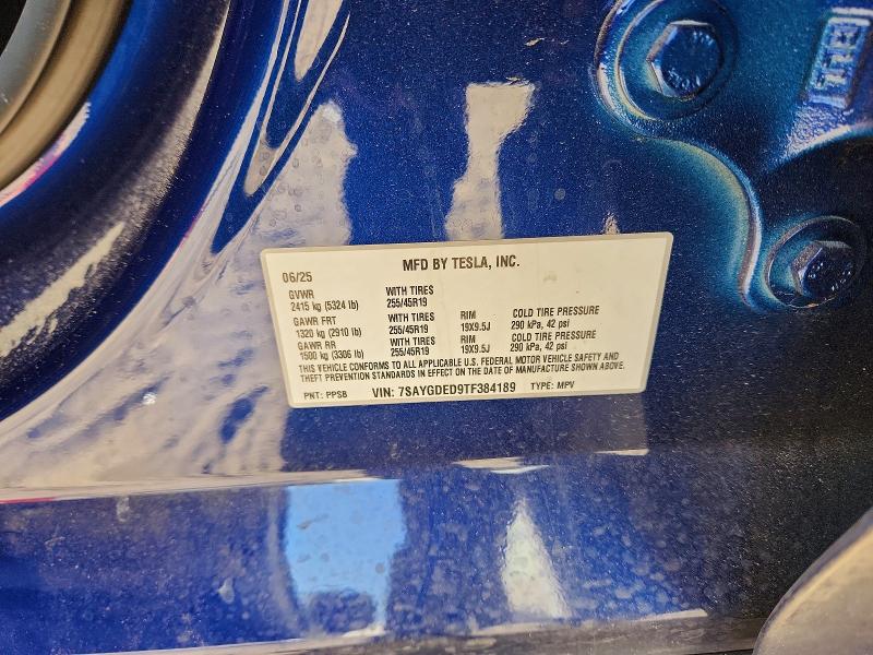 2026 Tesla Model Y მანქანა იყიდება აუქციონზე, vin: 7SAYGDED9TF384189, აუქციონის ნომერი: 47938426