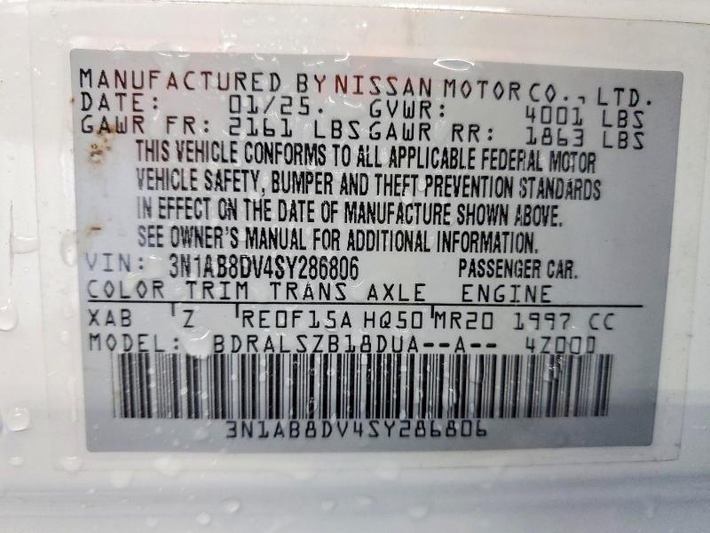 Продажа на аукционе авто 2025 Nissan Sentra, vin: 3N1AB8DV4SY286806, номер лота: 46649076