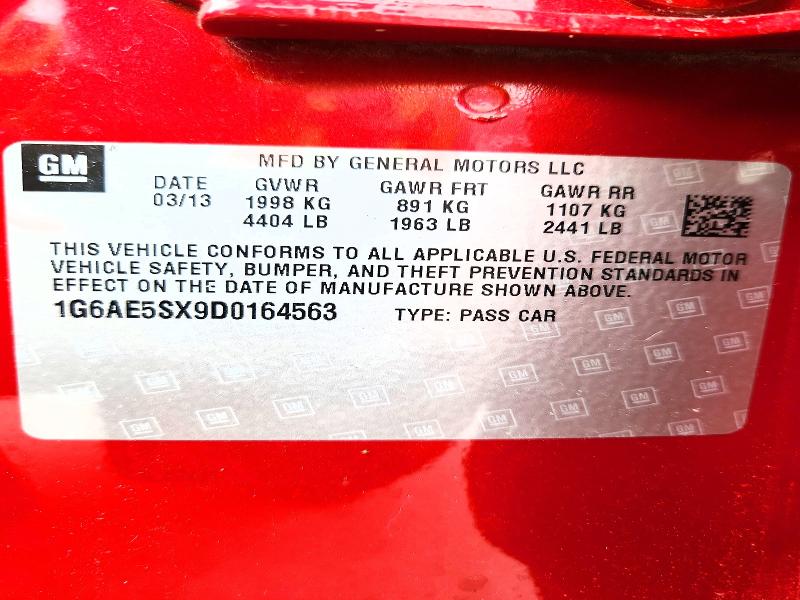 2013 Cadillac Ats მანქანა იყიდება აუქციონზე, vin: 1G6AE5SX9D0164563, აუქციონის ნომერი: 41749676
