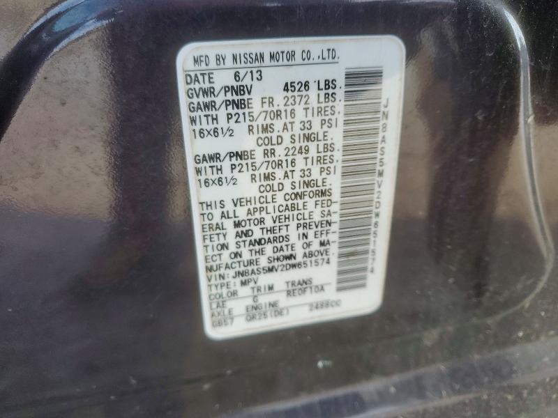 Aukcja sprzedaży 2013 Nissan Rogue, vin: JN8AS5MV2DW651574, numer aukcji: 78410805