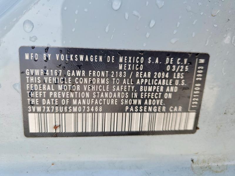 45963866 :رقم المزاد ، 3VW7X7BU6SM073468 vin ، 2025 Volkswagen Jetta مزاد بيع