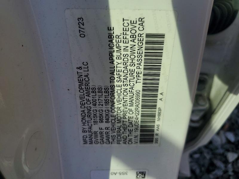 79745515 :رقم المزاد ، 19UDE4H22RA006990 vin ، 2024 Acura Integra مزاد بيع
