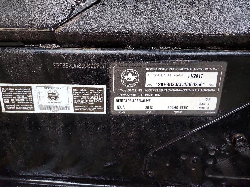 Продаж на аукціоні авто 2018 Ski Doo, vin: 2BPSBXJA8JV000250, номер лоту: 45765766