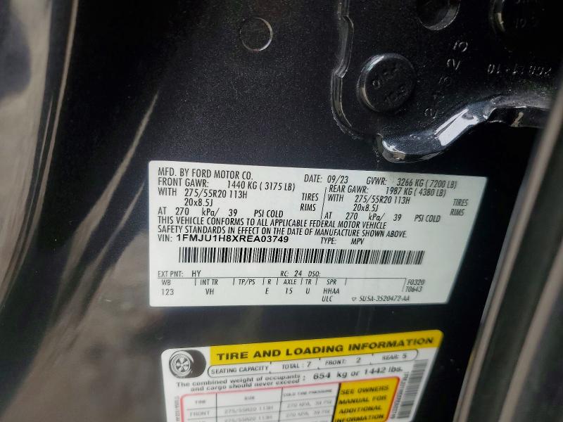 2024 Ford Expedition მანქანა იყიდება აუქციონზე, vin: 1FMJU1H8XREA03749, აუქციონის ნომერი: 45939486