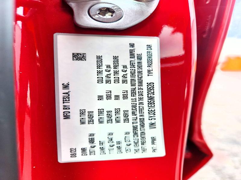 Aukcja sprzedaży 2022 Tesla Model 3, vin: 5YJ3E1EB5NF329526, numer aukcji: 47298796