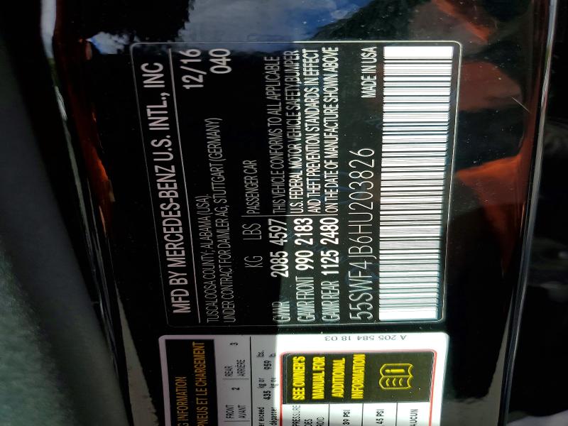Продажа на аукционе авто 2017 Mercedes-benz C, vin: 55SWF4JB6HU203826, номер лота: 79517435