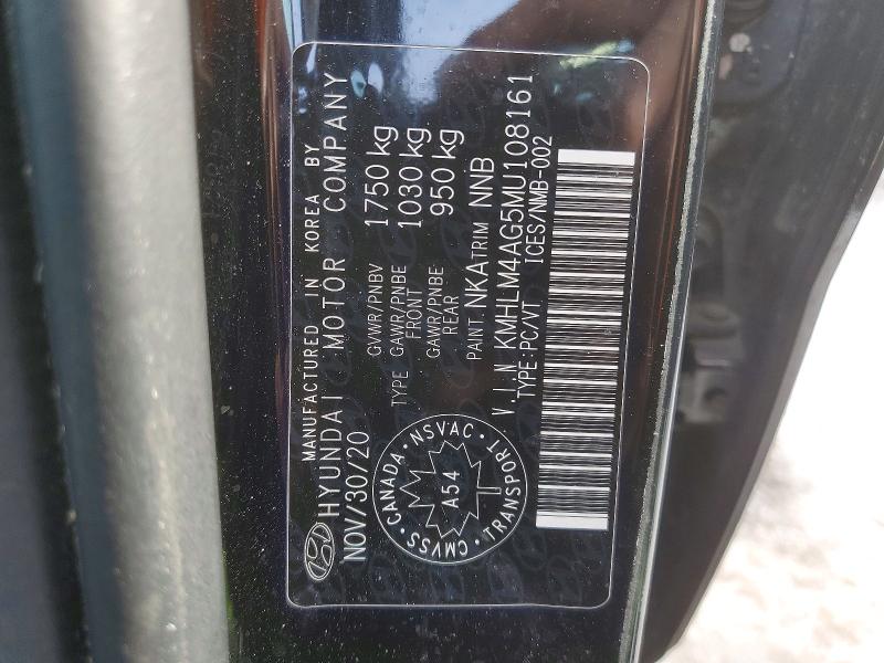 Продажа на аукционе авто 2021 Hyundai Elantra, vin: KMHLM4AG5MU108161, номер лота: 74867035