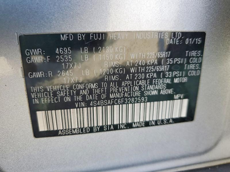 Aukcja sprzedaży 2015 Subaru Outback, vin: 4S4BSAFC6F3282593, numer aukcji: 45769956