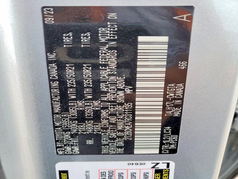 41654356 :رقم المزاد ، 2T2BCMEA7RC011195 vin ، 2024 Lexus Rx 500h مزاد بيع