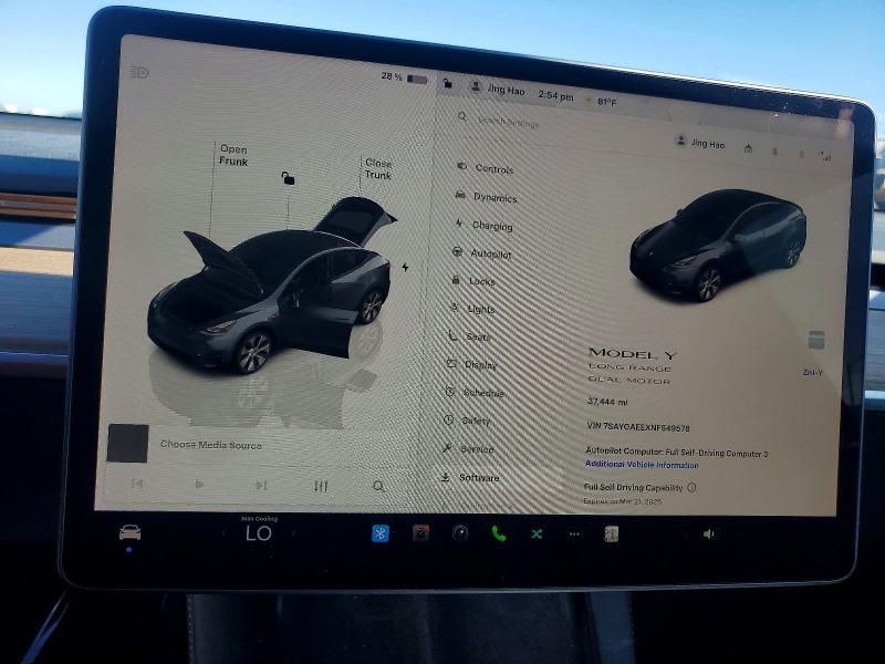 Продаж на аукціоні авто 2022 Tesla Model Y, vin: 7SAYGAEEXNF549578, номер лоту: 46045506