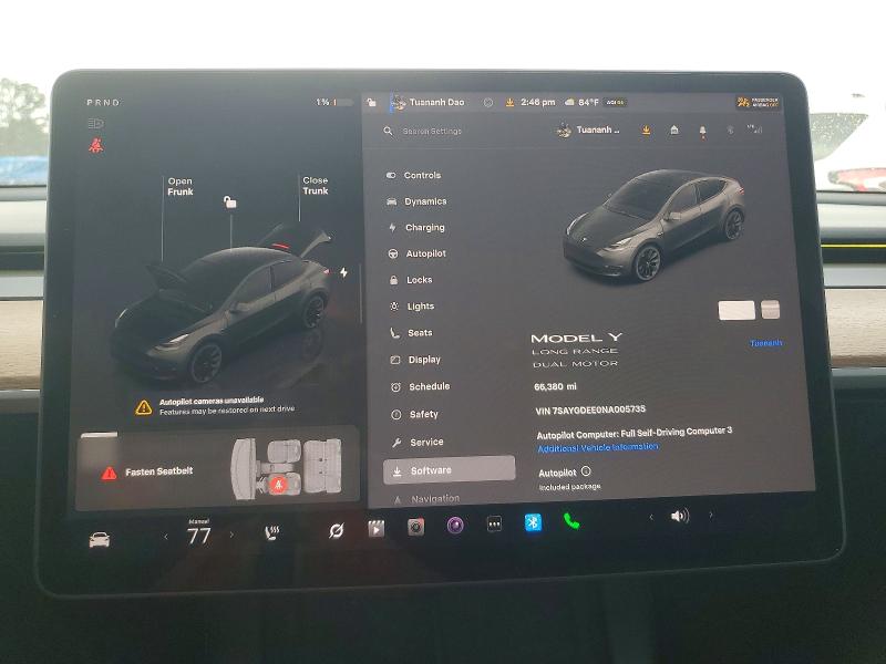 Продаж на аукціоні авто 2022 Tesla Model Y, vin: 7SAYGDEE0NA005735, номер лоту: 78497975