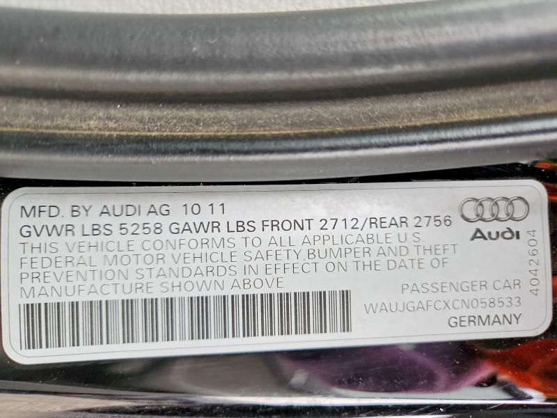 Продаж на аукціоні авто 2012 Audi A6, vin: WAUJGAFCXCN058533, номер лоту: 47285516