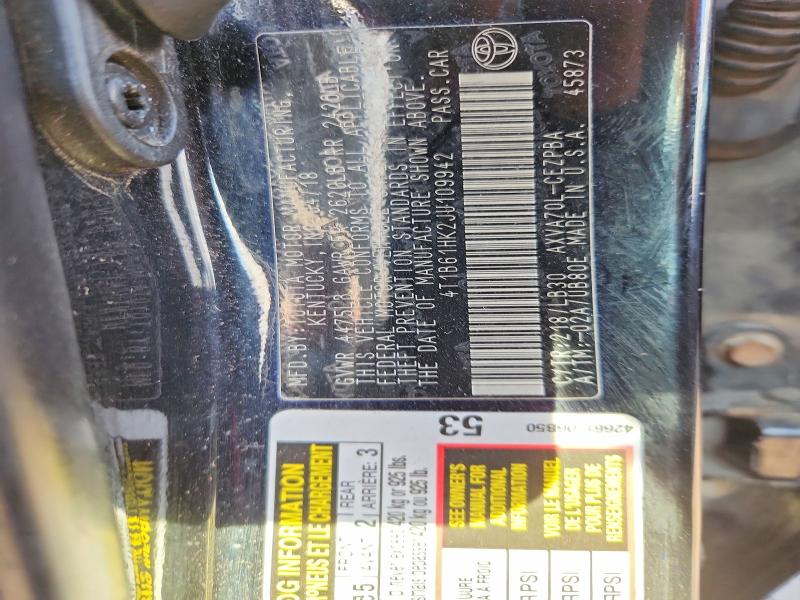 Aukcja sprzedaży 2018 Toyota Camry, vin: 4T1B61HK2JU109942, numer aukcji: 45560706