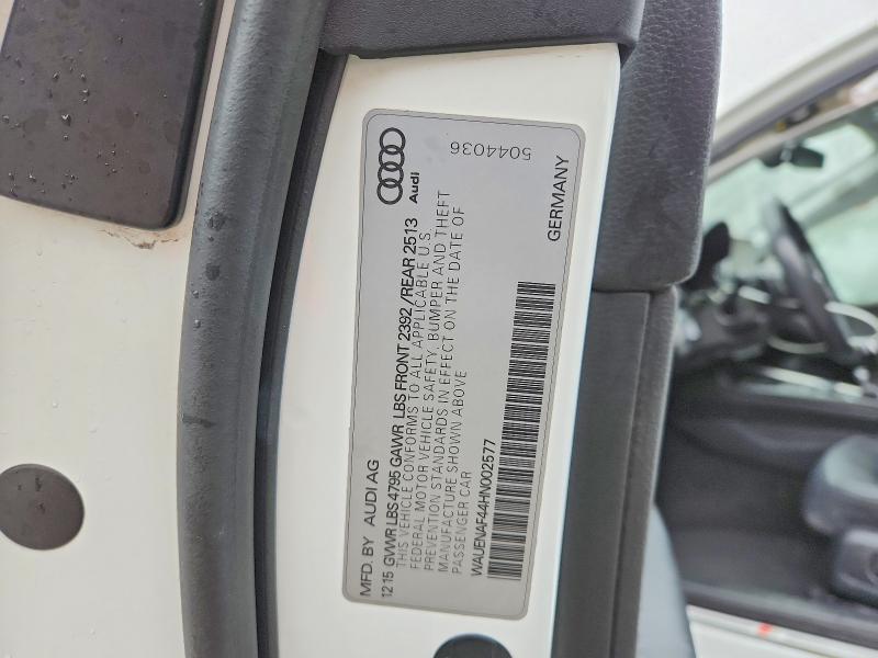 79647675 :رقم المزاد ، WAUENAF44HN002577 vin ، 2017 Audi A4 مزاد بيع