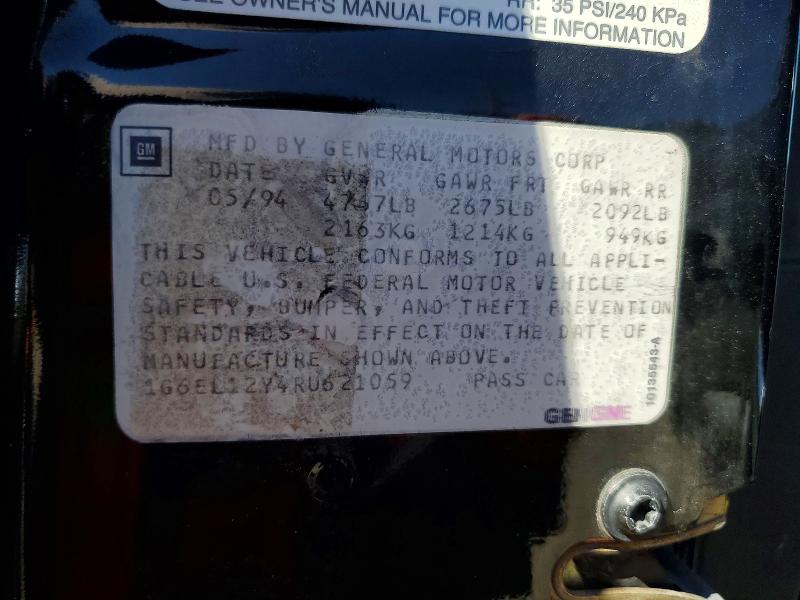 Aukcja sprzedaży 1994 Cadillac Eldorado, vin: 1G6EL12Y4RU621059, numer aukcji: 45453016