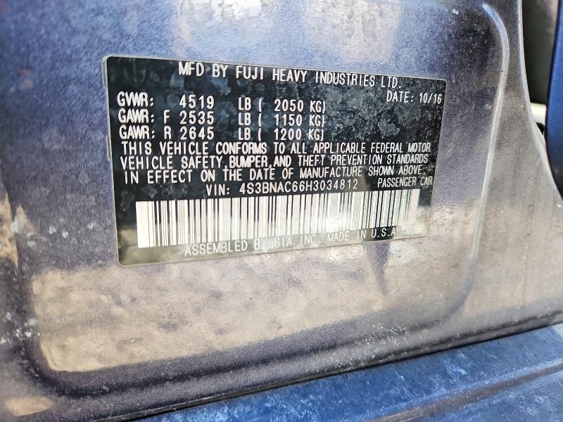 Продаж на аукціоні авто 2017 Subaru Legacy, vin: 4S3BNAC66H3034812, номер лоту: 79122145