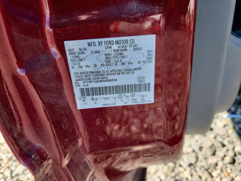 2006 Ford F150 მანქანა იყიდება აუქციონზე, vin: 1FTRF12246NB88530, აუქციონის ნომერი: 47124056