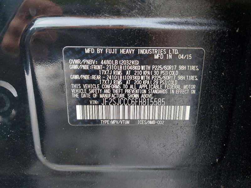 Продажа на аукционе авто 2015 Subaru Forester, vin: JF2SJCCC6FH815585, номер лота: 41964186