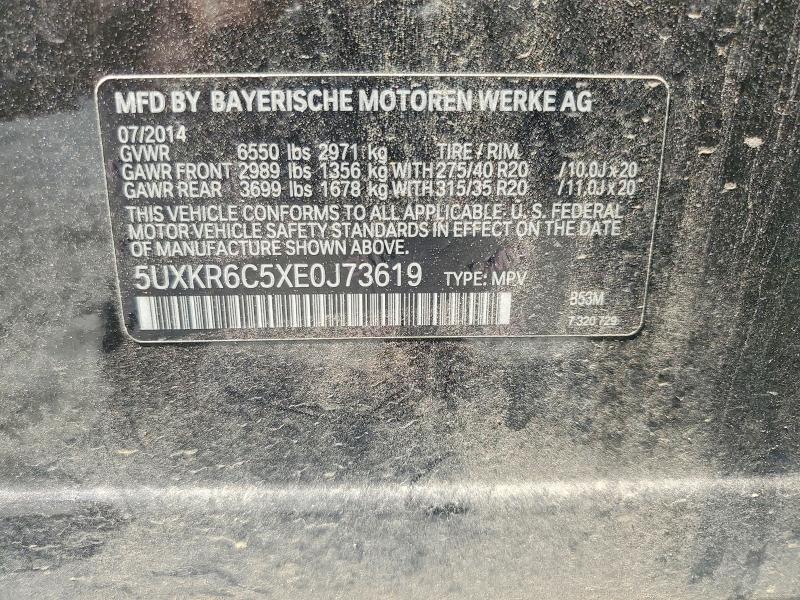 47863206 :رقم المزاد ، 5UXKR6C5XE0J73619 vin ، 2014 Bmw X5 مزاد بيع