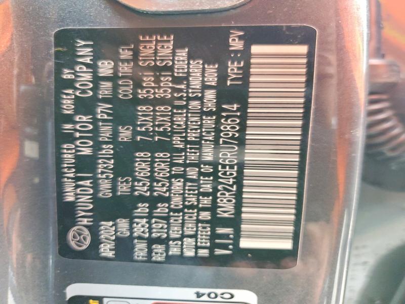 2024 Hyundai Palisade მანქანა იყიდება აუქციონზე, vin: KM8R24GE6RU798614, აუქციონის ნომერი: 79432465