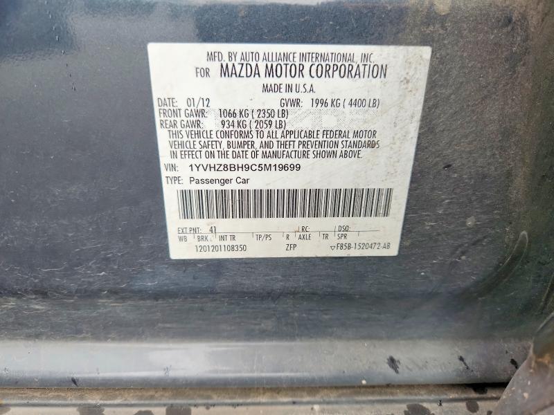 Aukcja sprzedaży 2012 Mazda 6, vin: 1YVHZ8BH9C5M19699, numer aukcji: 46351436