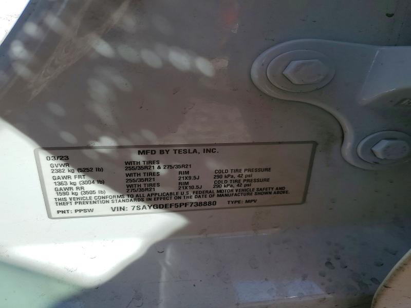 Продаж на аукціоні авто 2023 Tesla Model Y, vin: 7SAYGDEF5PF738880, номер лоту: 46687076