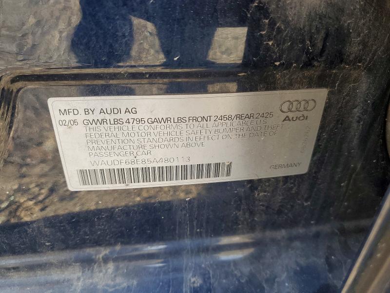 Aukcja sprzedaży 2005 Audi A4, vin: WAUDF68E85A480113, numer aukcji: 47233936