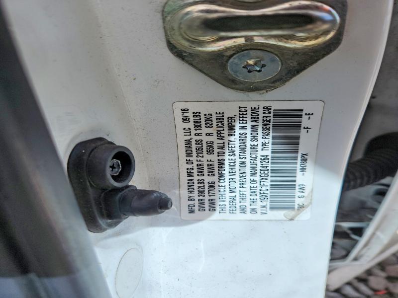 55398856 :رقم المزاد ، 19XFC1F7XGE041264 vin ، 2016 Honda Civic مزاد بيع