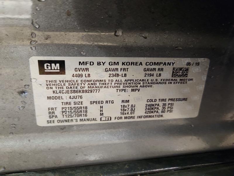 Продаж на аукціоні авто 2019 Buick Encore, vin: KL4CJESB6KB929777, номер лоту: 46142196