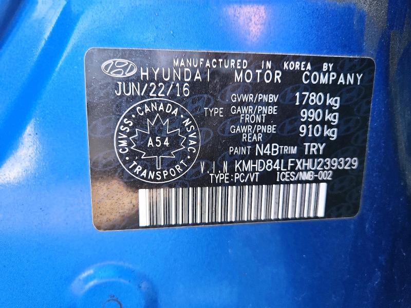 Aukcja sprzedaży 2017 Hyundai Elantra, vin: KMHD84LFXHU239329, numer aukcji: 45657426